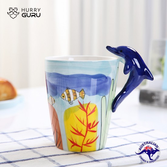 3D Animal Shape Hand Painted Ceramic 450 ML Coffee Mugs 