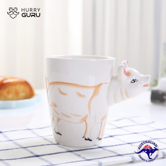 3D Animal Shape Hand Painted Ceramic 450 ML Coffee Mugs 