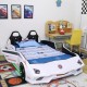 New Luxury 1.2M Width spacious White Super Car Bed with real Music Play and LED Light