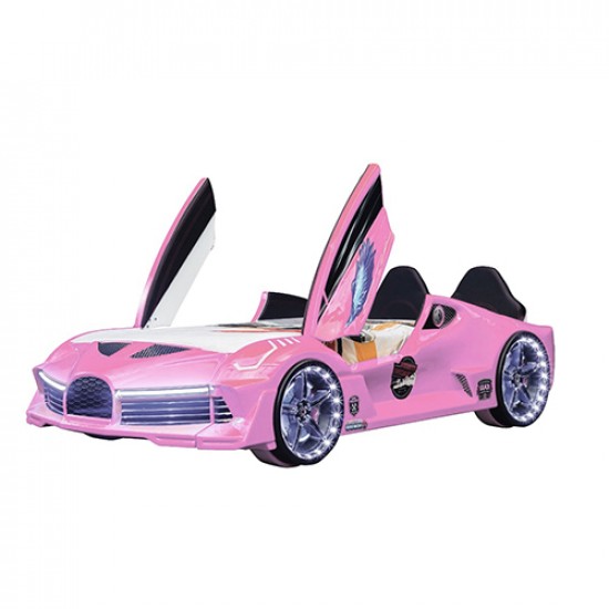 Luxury Pink Race Car Bed Design For Little Champs