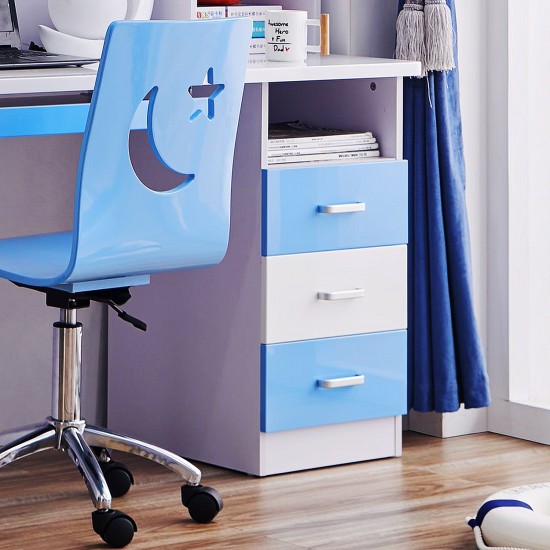 Kids Study Table and Chair with Bookshelf & Desk For Teens Living/ Bed Room,Blue