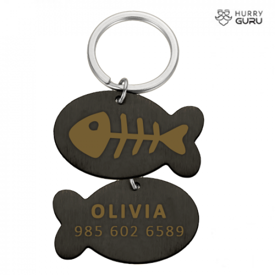 Fish Shaped ID Tag Face in Stainless Steel