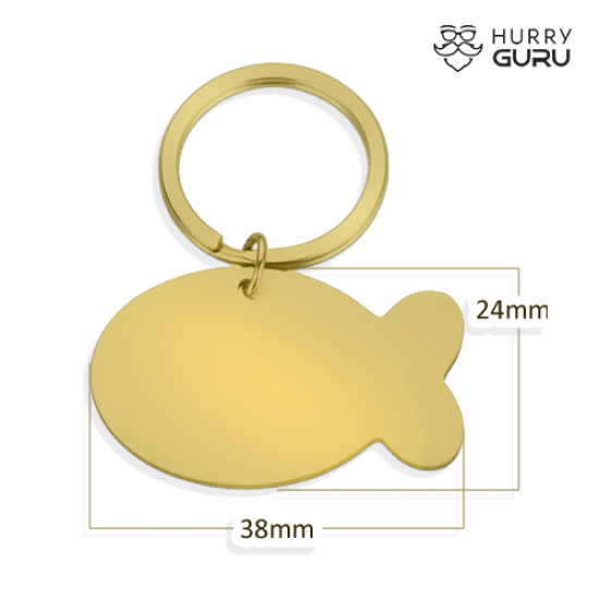 Fish Shaped ID Tag Face in Stainless Steel