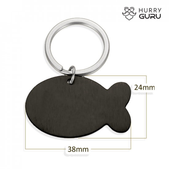 Fish Shaped ID Tag Face in Stainless Steel