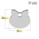 Cat Shaped ID Tag Face in Stainless Steel