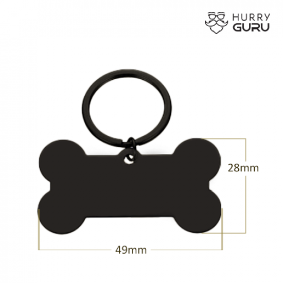 Bone Shaped ID Tag  in Stainless Steel