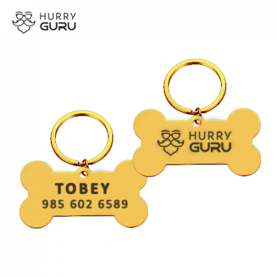 Bone   Shaped ID Tag  in Stainless Steel