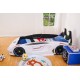 New Kids Car White Bed with Luxury super Race car bed with Music LED light Door/Seats