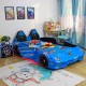 New Kids Car 1.2 M Blue  Bed with Luxury super Race car bed with Music LED light Door/Seats