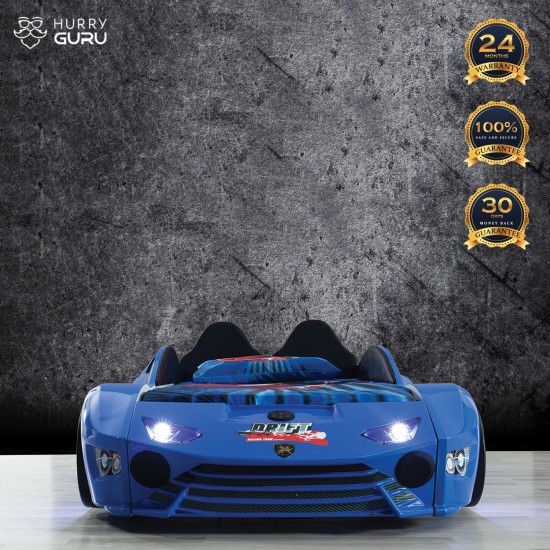 Luxury Kids Blue Race Car Bed