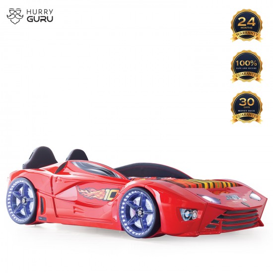 Luxury Kids Red Race Car Bed