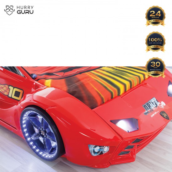 Luxury Kids Red Race Car Bed