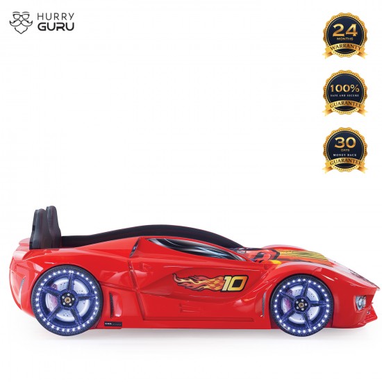 Luxury Kids Red Race Car Bed