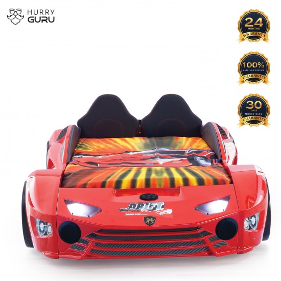 Luxury Kids Red Race Car Bed