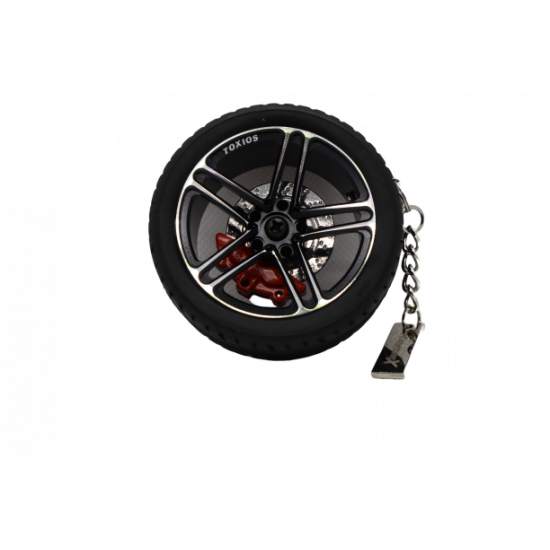 Collectable Tire Key Chain Wheels Hub Rim Key Chain with Leather Keyrings