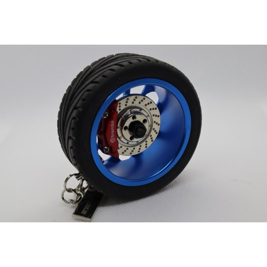 Tire Key Chain with Leather Rope Collectable Wheels Hub Rim Key Rings