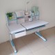 New Kids Study Blue desk with open Book shelf, Height adjustable table top, Chair