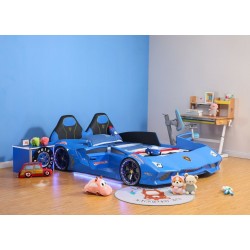 New Kids Car Bed  Front-Look Race Car Bed with LED...